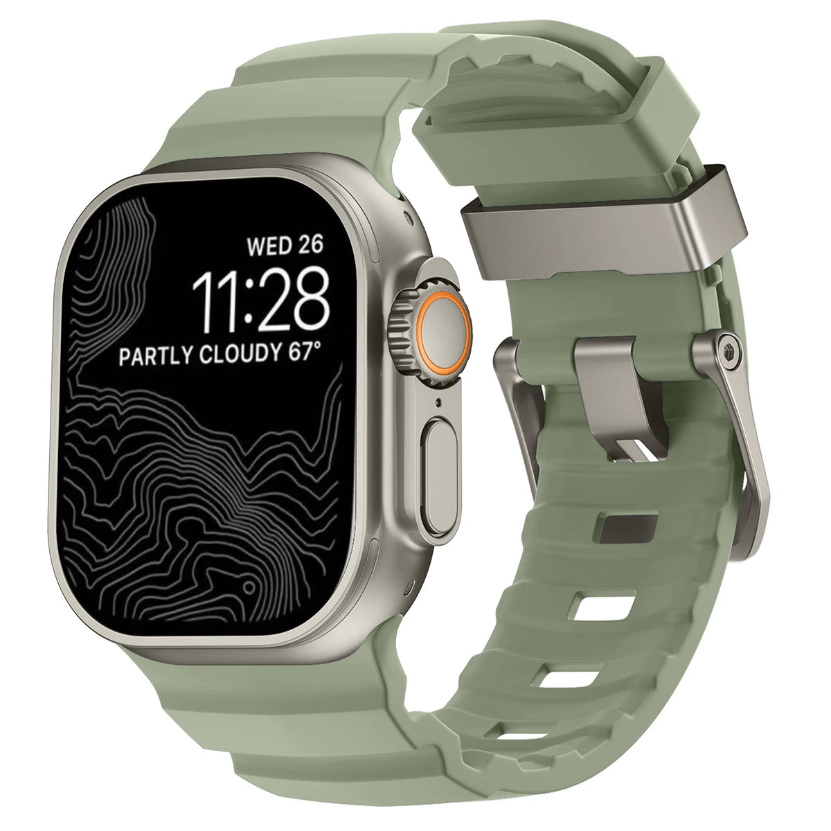 Sport Band For Apple Watch Ultra 2 10 9 8 7 6 SE 5 4 Soft Silicone Titanium Bracelet Strap For iWatch 42mm 44mm 45mm 46mm 49mm