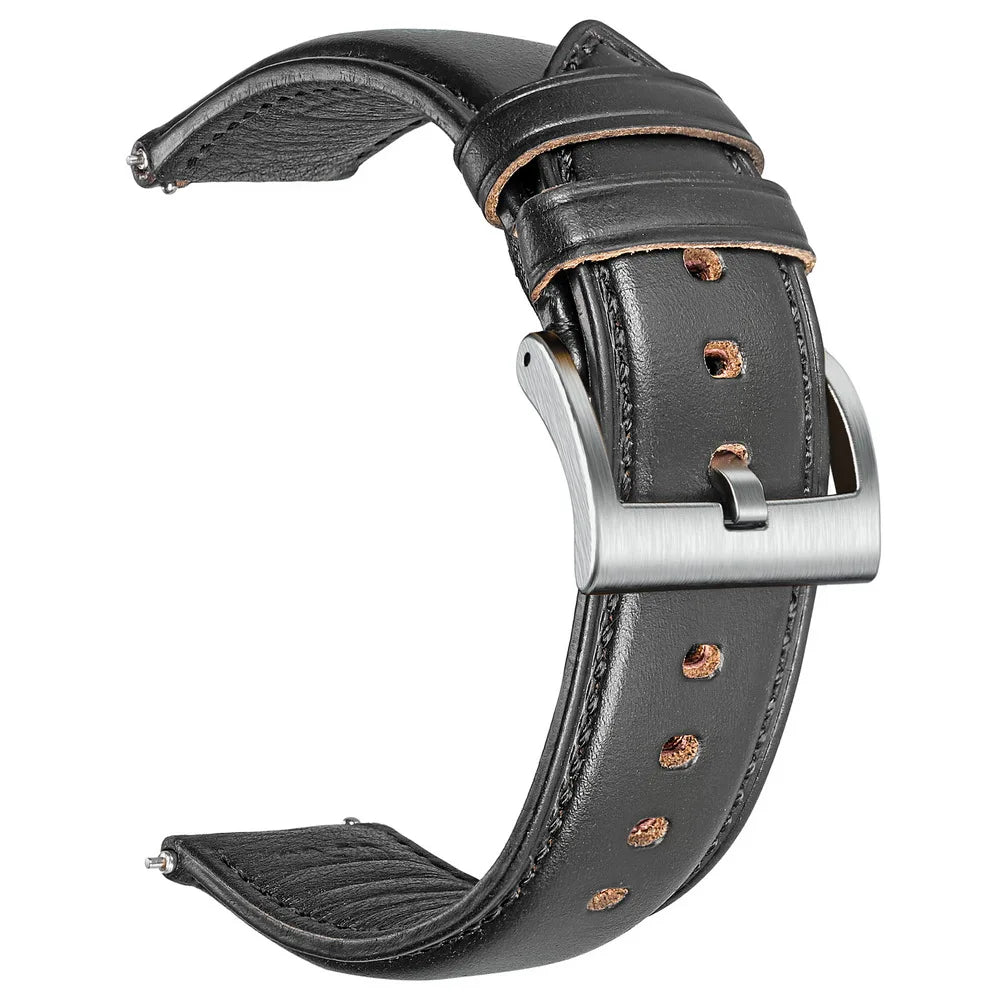 Hemsut Cowhide Leather Watch Bands Quick Release Handmade HORWEEN 100%Genuine Leather Wrist Straps 18mm 19mm 20mm 21mm 22mm