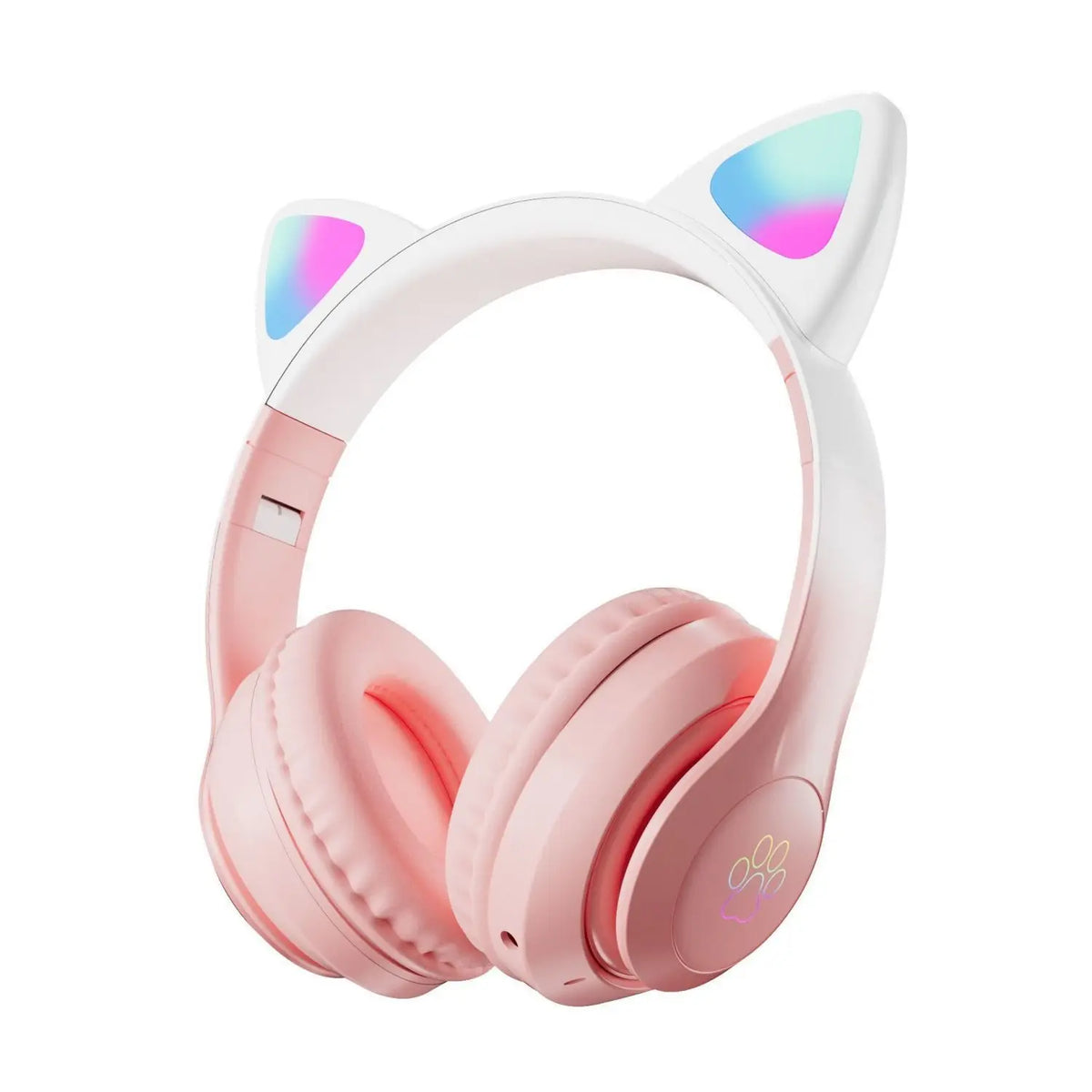 Over-Ear Cat Ear LED Breathing Light Gaming Wireless Bluetooth Headphones with TF Card Slot & Gradient Color