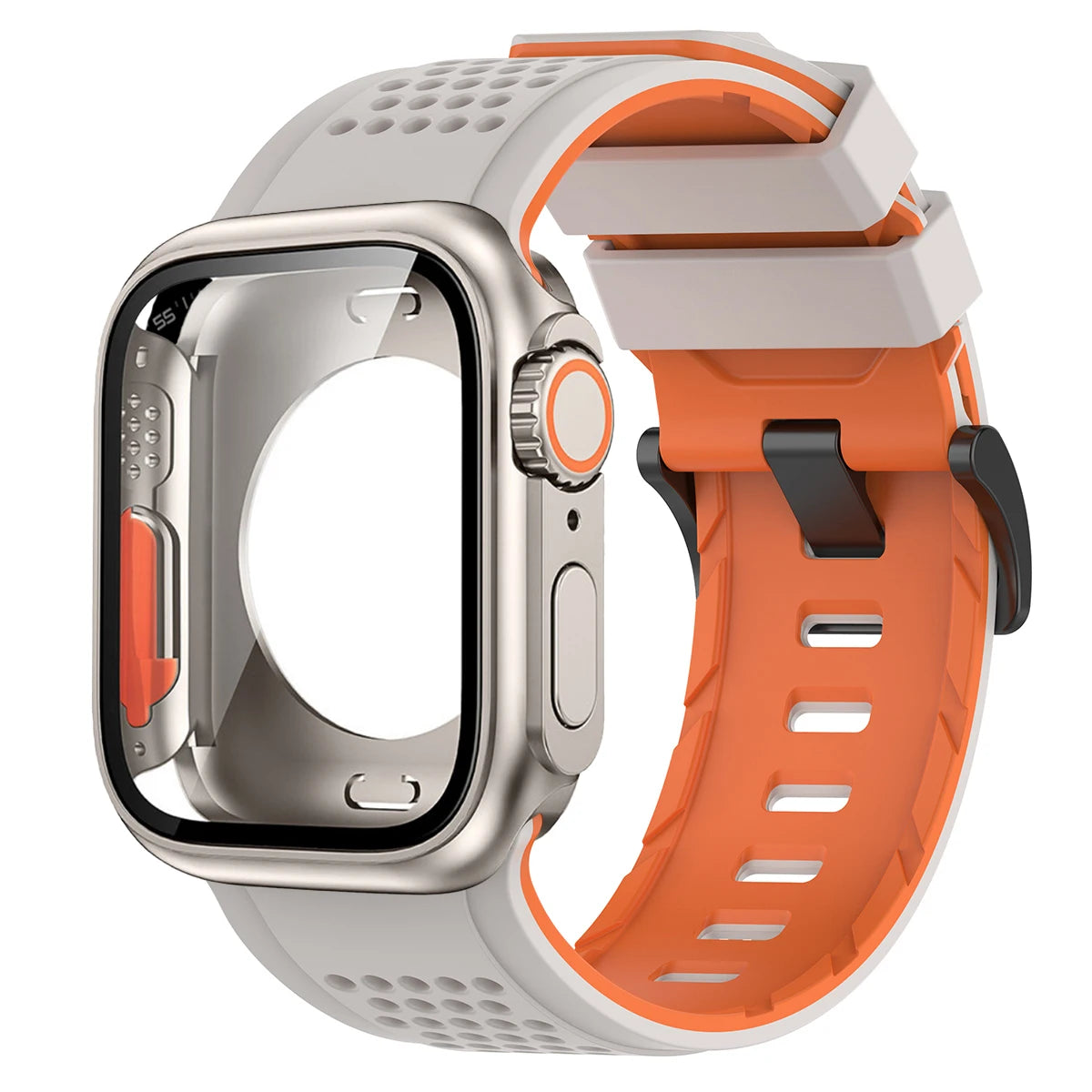 Silicone Band PC Case+Strap Screen Protective Cover for Apple Watch 11 10 9 8 7 6 SE3 46mm 44mm 45mm Change To Ultra 3/2 49mm
