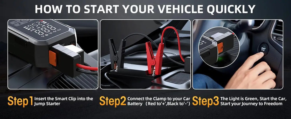5000A Car Jump Starter with Air Compressor 150PSI Tire Inflator Auto Battery Booster Portable Jump Box