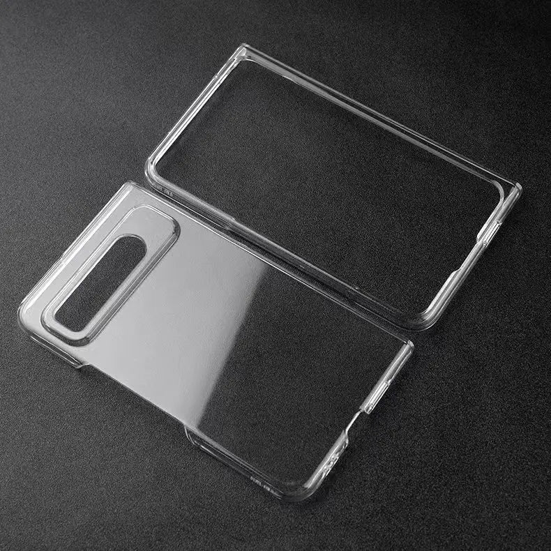 For Google Pixel Fold Transparent Plastic PC Hard Shell Shockproof Full Protective Back Cover On Google Pixel Fold