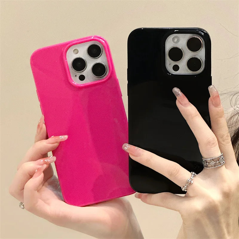 Soft Silicone Glossy Shockproof Phone Case For iPhone 17 Air 16 15 14 13 12 11 Pro Max XR XS X 7 8 Plus Plain Bumper Back Cover