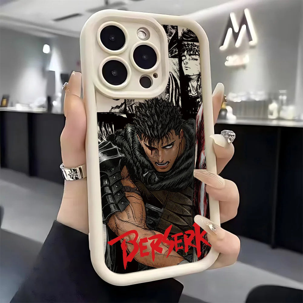 Anime Berserk Guts Phone Case for iPhone 17 16e 16 15 14 13 12 11 Air Pro Max Mini XR XS X 7 8 6 6s Plus Soft TPU Back Cover