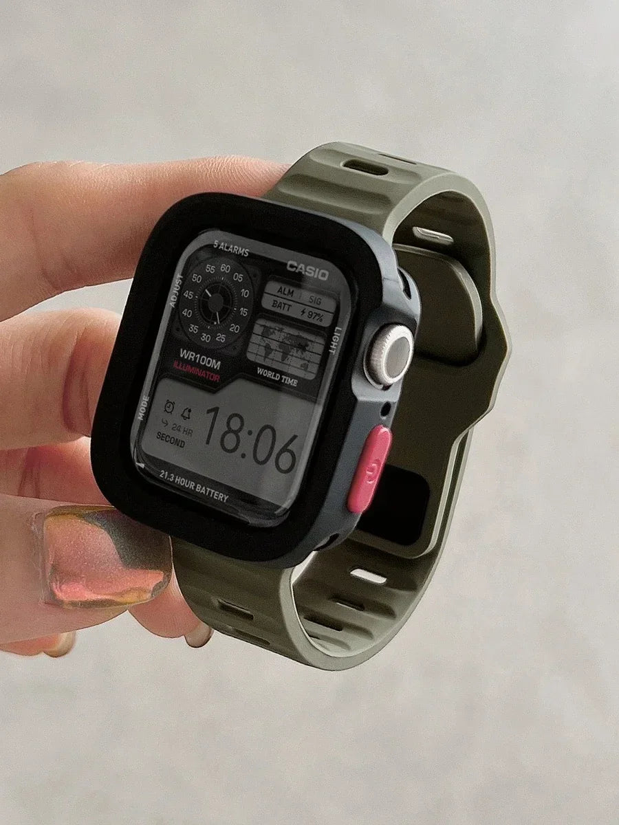 Silicone Case+Strap for Apple Watch Ultra3 49mm Series 11/10 42mm 38 44mm 40mm 45mm 41mm Bracelet Cover for iWatch Series 8 9 7