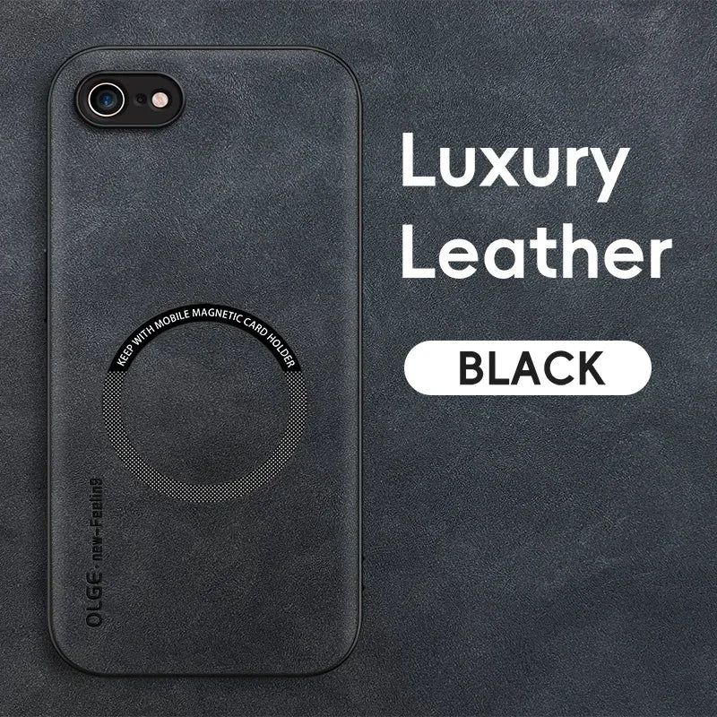 Magnetic Retro Leather Case For iPhone 16E 7 8 Plus SE 2020 2022 iPhone8 Plus Wireless Charging Phone Case Cover