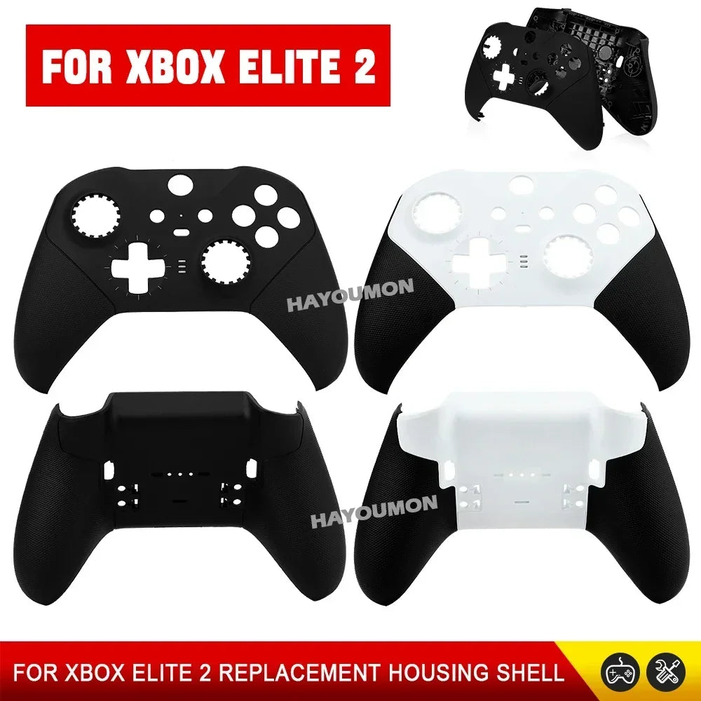 Front Back Full Housing Shell Faceplate Cover Replacement for Xbox Elite Series 2 Controller Shell Case Cover Black White