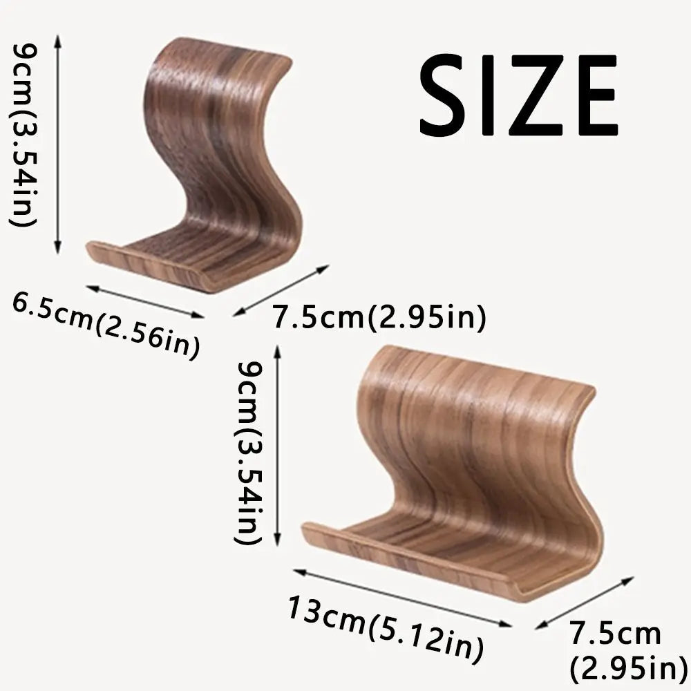 Creative Wood Mobile Phone Holder Portable Elegant Tablet Holder Crafts Durable Wooden Phone Bracket Tabletop Decoration