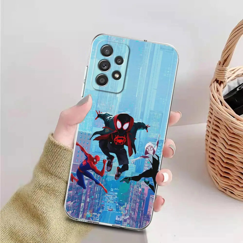 Spider Man Case For Samsung Galaxy A57 A37 A17 A07 A56 A36 A26 A16 A06 A55 A35 A25 A15 A54 A34 A73 Spiderman Clear Phone Cover
