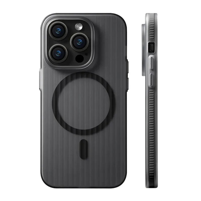 3D Corrugated Magsafe Magnetic Phone Case For iPhone 17 Air 16 15 14 13 12 Pro Max Plus Non-slip Hard Transparent Matte Cover