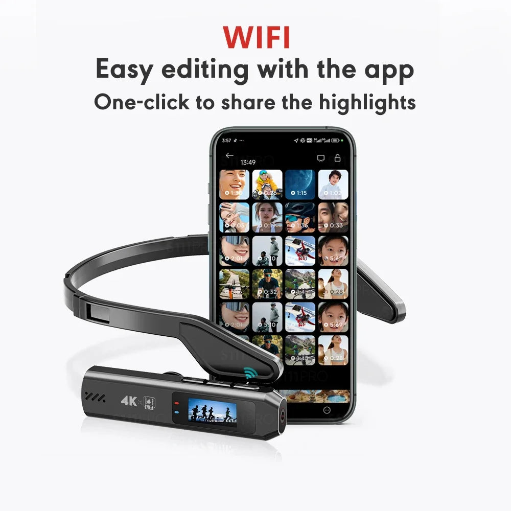 S111PRO 110° Wide Angle Head Camera 21g Ultra-Light Wearable Camcorder for Vlog Outdoor Sports