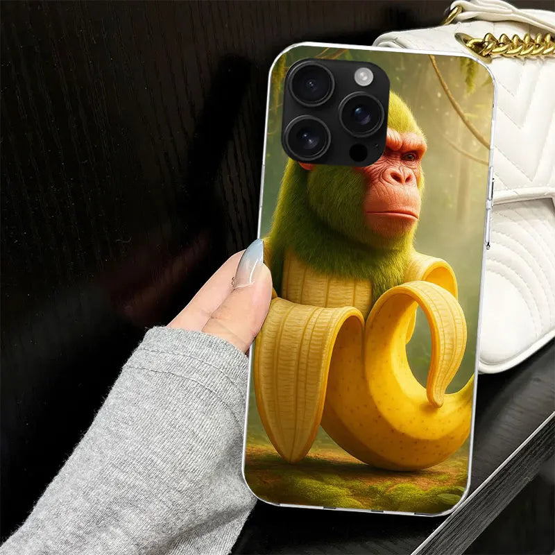 Italian Brainrot Animals Case for iPhone 13 12 Mini 11 Pro Max Soft Phone Cover X XS XR 7 SE 8 Plus 6 6S 5 5S Silicone Black Cap