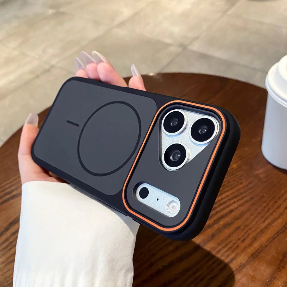 For Magsafe Skin Feel Frosted Case for iPhone 12 13 14 15 16 17 Pro Max Air Plus 11 Magnetic Large Viewport Shockproof Cover