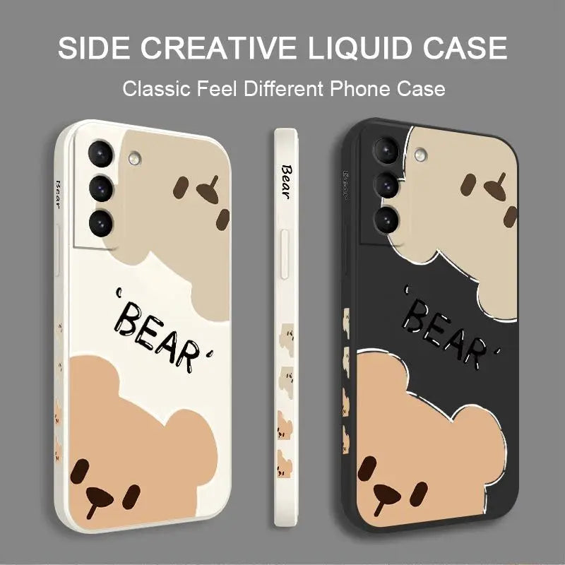Bear Detective Silicone Phone Case For Samsung Galaxy S23 S22 S21 S10 S9 S8 Plus Note 20 ultra 10 Plus Cover