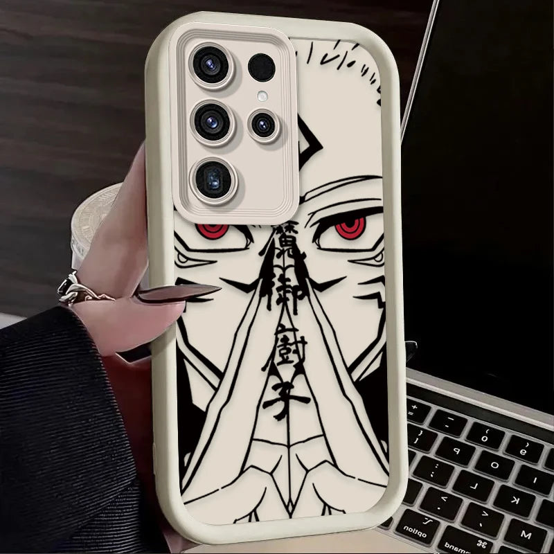 Anime Jujutsu Kaisen Phone Case for Samsung Galaxy S24 S25 S23 Ultra S22 S21 Plus FE A36 A56 A26 A16 A06 A15 A25 A35 A55 5G Enit