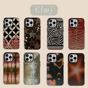 Luxury Clmj BUGR Abstract retro art Phone Case for iPhone 17 16e 16 15 14 13 12 11 XR XSMAX Air Pro Max Plus Double-layer Cover