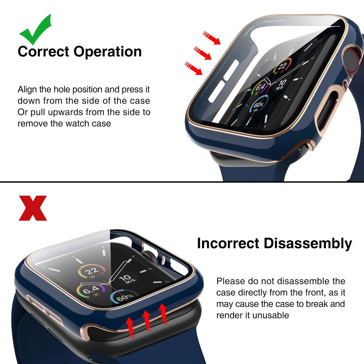 Tempered Glass+Case For Apple Watch 44mm 42mm 40mm 38mm PC Bumper Screen Protector Cover Iwatch Series 6/5/4/3/2/SE Accessories