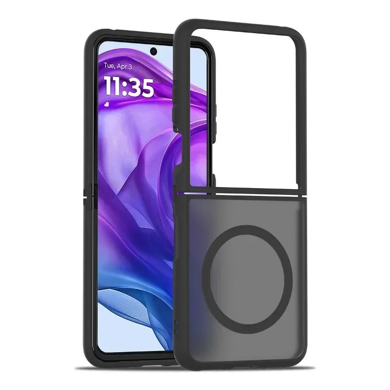 Luxury Matte Magnetic Charge Phone Case For Motorola Moto Razr 60 50 Ultra Razr + 2025 2024 2022 Skin Feel Shockproof Fold Cover