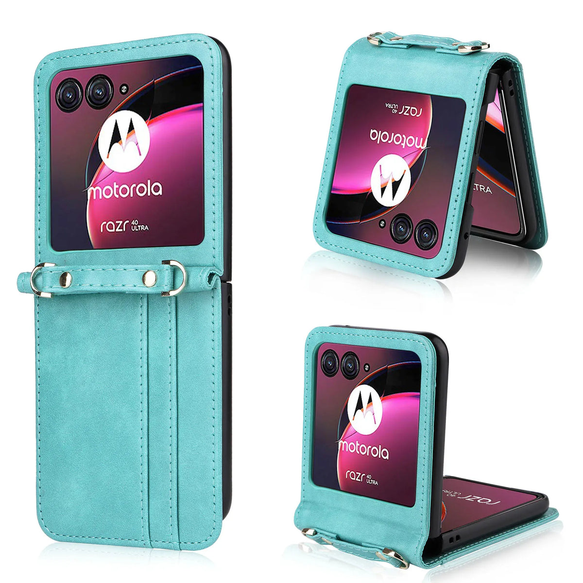 Leather Case For Motorola Razr 70 60 50 Ultra Moto Razr 40 Razr+ 2026 2025 2024 2023 Wallet Cover With Lanyard Card Holder Coque