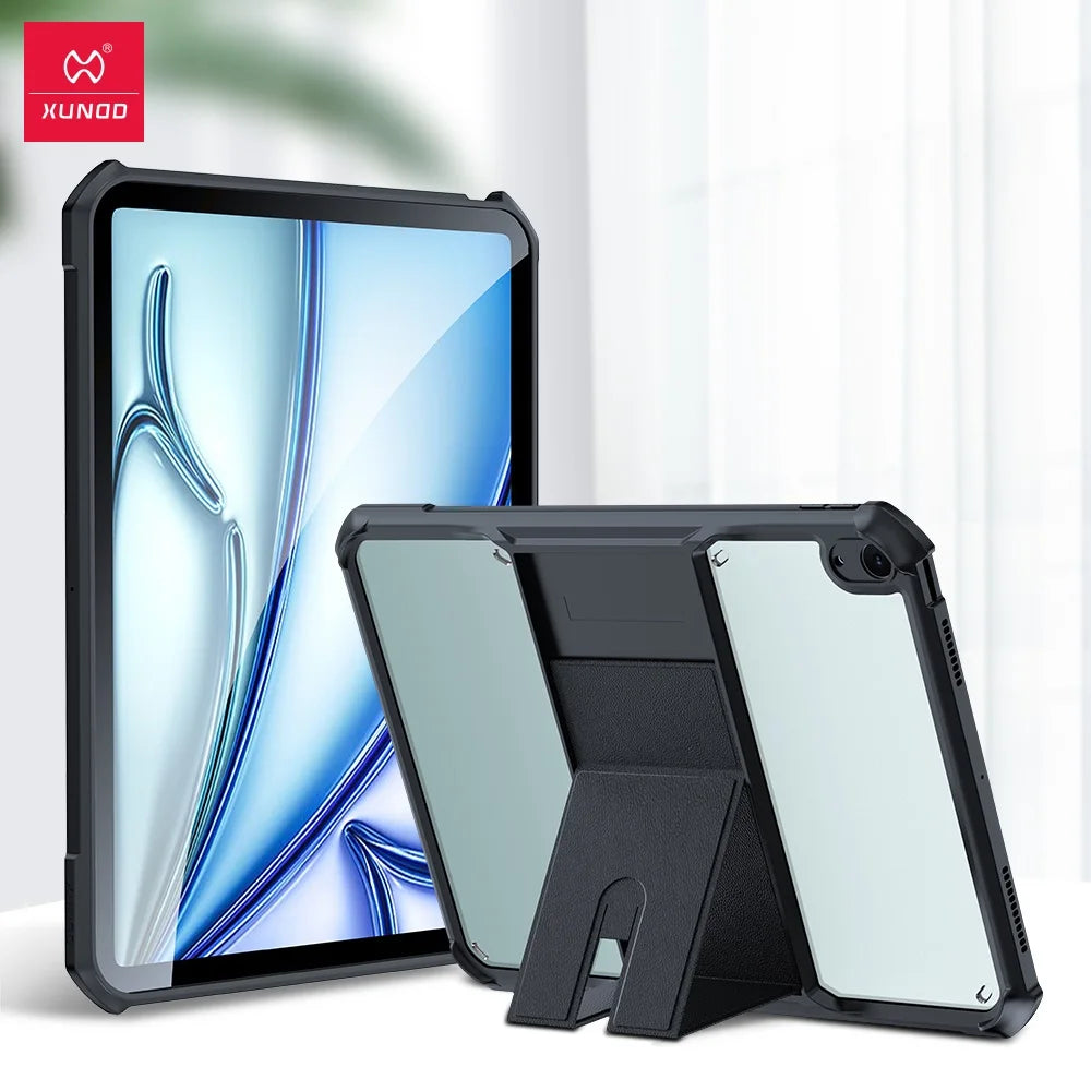 Xundd Tablet Cases For iPad Air iPad Pro 11 13 inch 2024 Shockproof Bumper Protective Case Transparent Back Cover With Holder