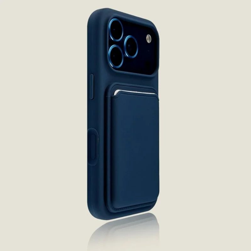Luxury Magnetic Liquid Silicone Card Bag Phone Case For iPhone 12 13 14 15 16 17 Pro Max Plus Air For Magsafe Bumper Cover