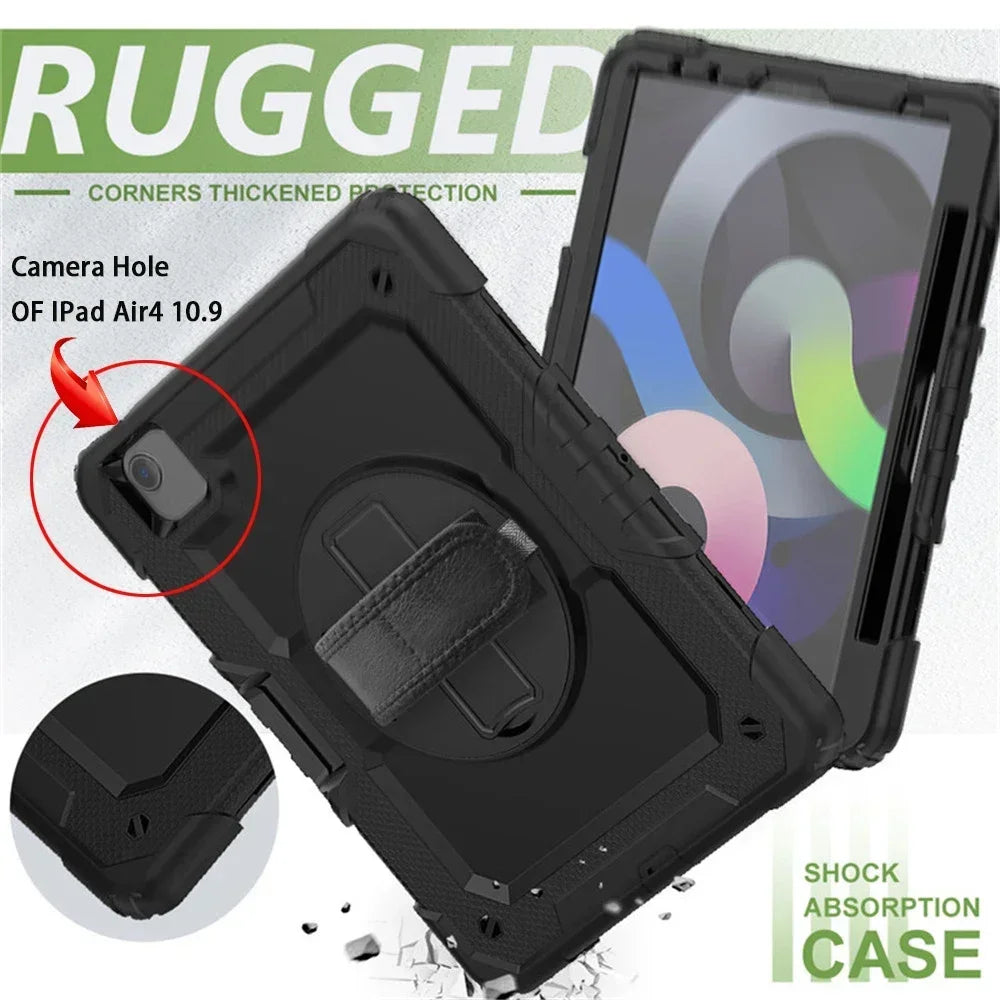 Case For iPad A16 10th 11th Generation 7/8/9th 10.2 Pro 11 12.9 Air 11 13  Air5 4  Mini 7 6 5 4 Shockproof Stand Kids Safe Cover