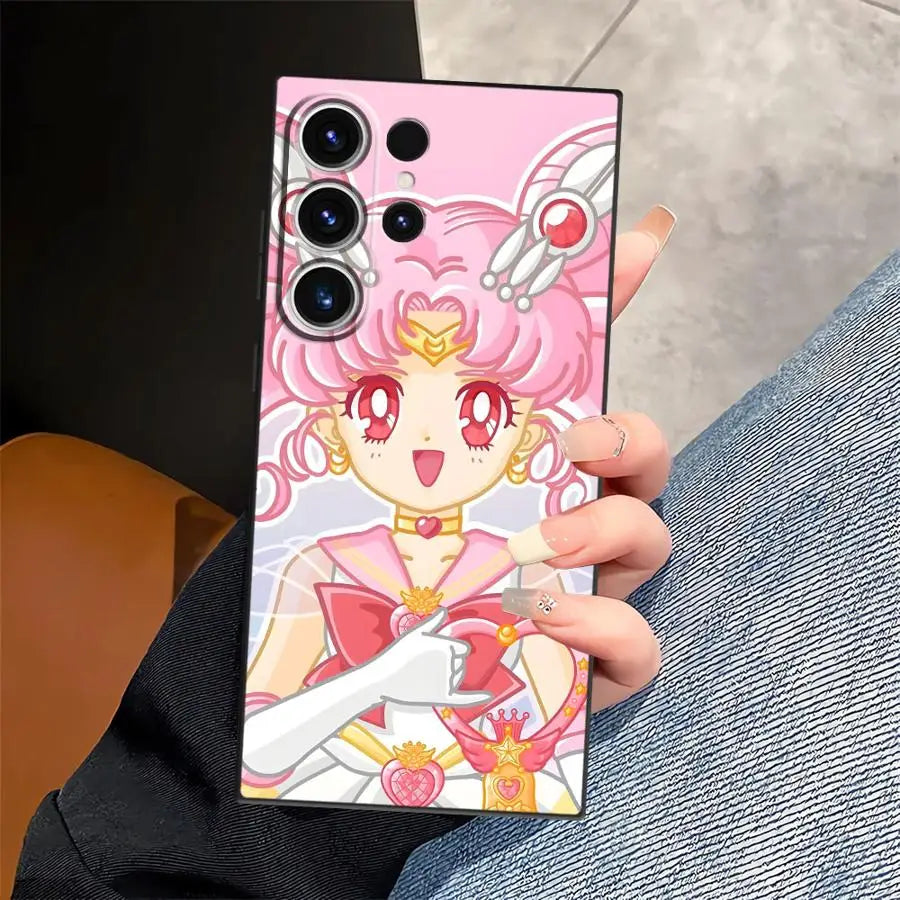 Sailor Chibi Moon Case for Samsung Galaxy S25 S10 S9 S24 Plus S21 FE S23 Note 20 8 9 10 S20 Ultra S26 Funda Phone Cover