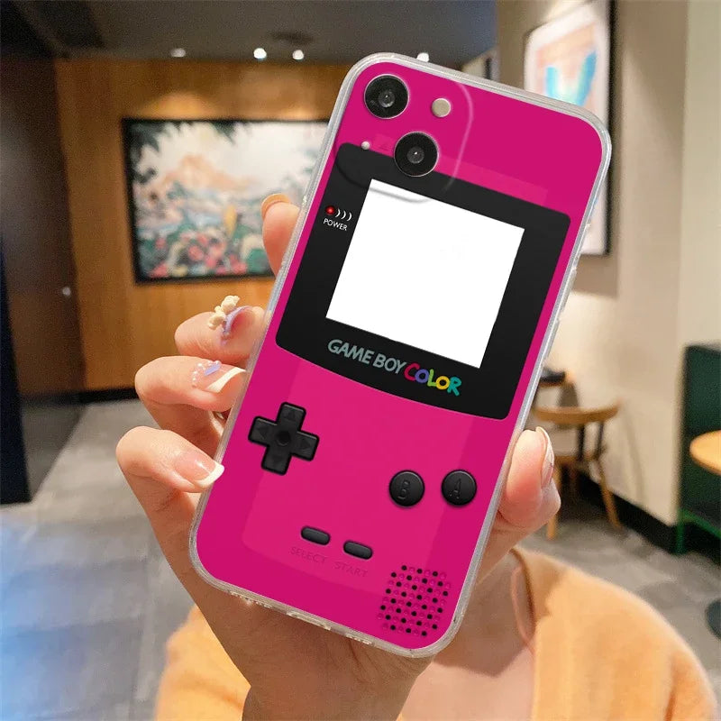 Gameboy Boy Game Model Phone Case For iPhone 17 16 15 11 12 14 13 Pro Max Mini X XS XR 7 Plus 17E Air Shockproof Silicone Cover