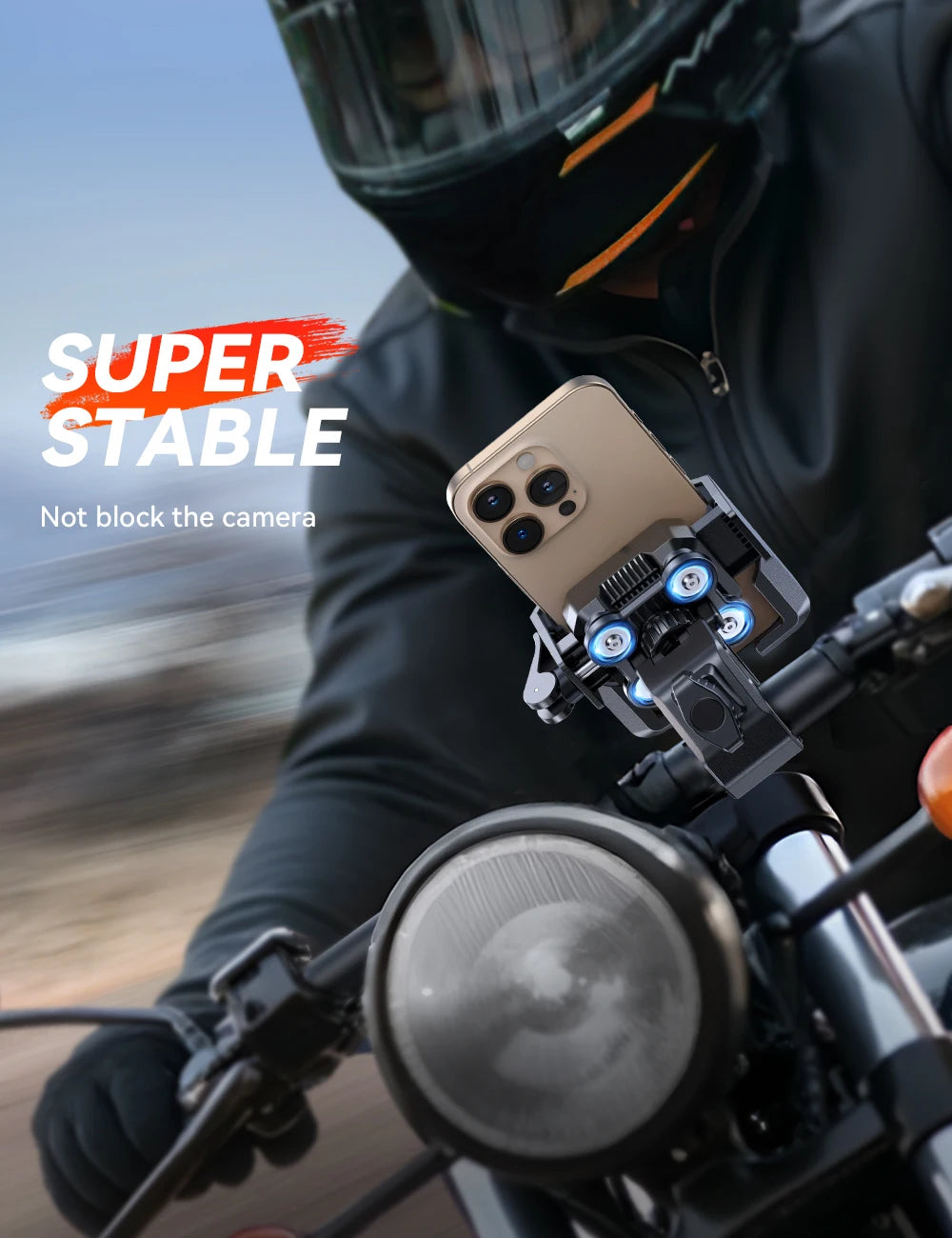 Motorcycle Phone Mount Holder Dual Vibration Dampener Universal Bike Bicycle Phone Mount for 4.7''-7'' Phones