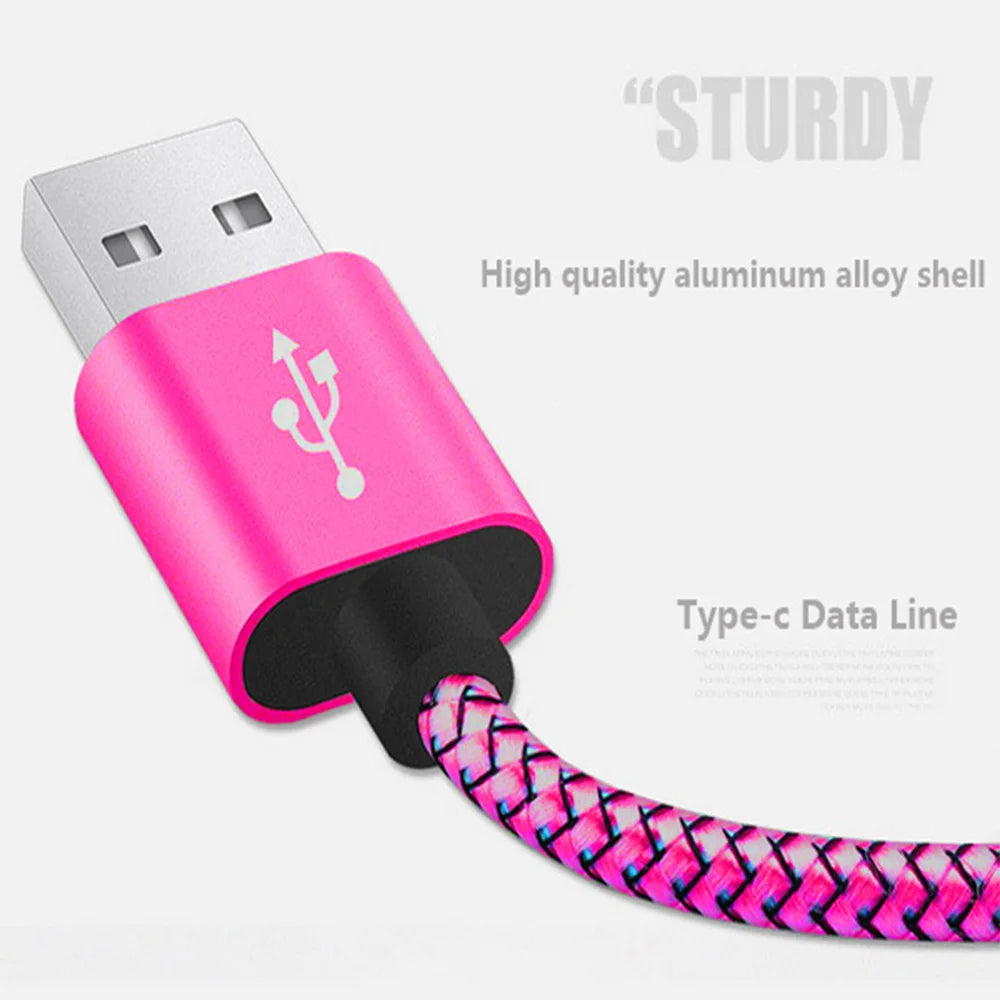 Nylon Braided Micro USB Cable Data Sync 2A Fast Charging 1M 2M 3M Charger Cable For Samsung Huawei HTC Android Phone USB Micro