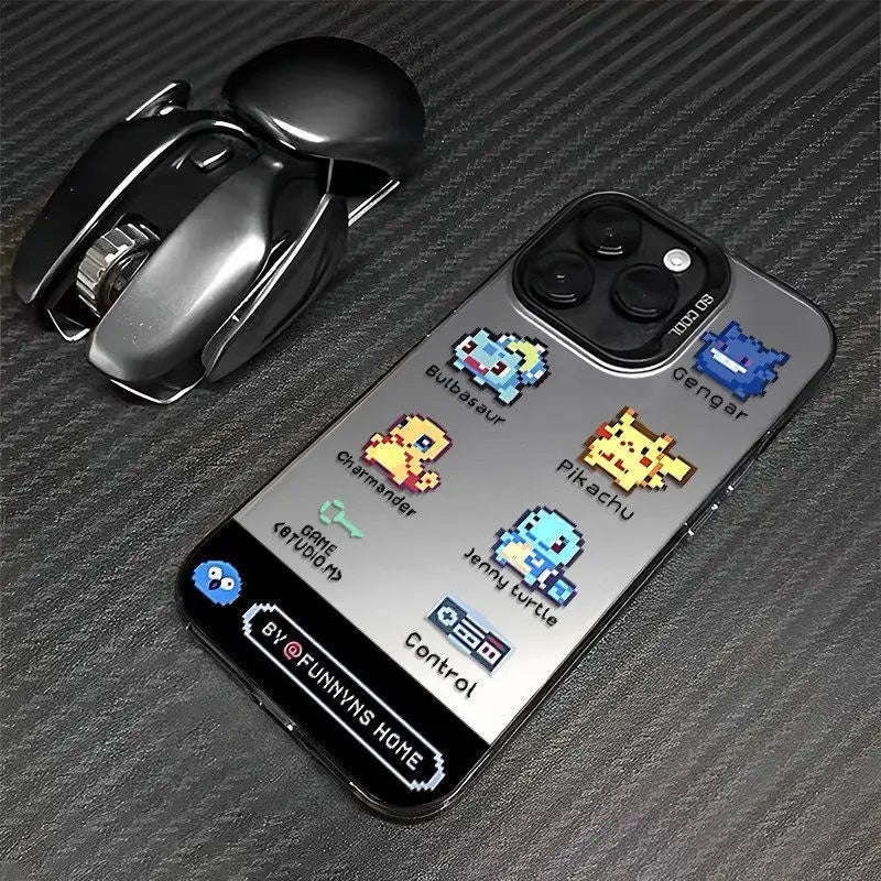 Cute Pixel Style P-Pokemon Pattern Phone Case For iPhone 17 16 15 14 13 12 11ProMax XR XS MAX 78PLUS MINI Y2K Luxury Matte Cover