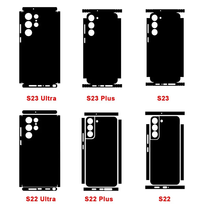 Leather Grain Full Body Phone Protector Sticker For SAMSUNG GALAXY S25 S24 S23 Ultra S23 Plus S23 S22+ Back + Sides Wrap Film