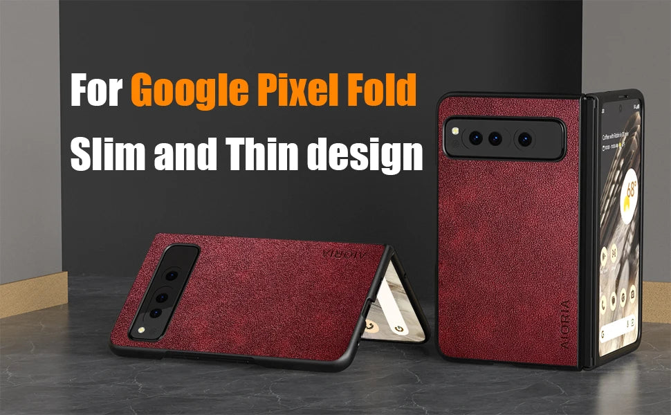 PU Leather Case for Google Pixel Fold 5G Simply Business Style Hard PC with PU 2in1 Material