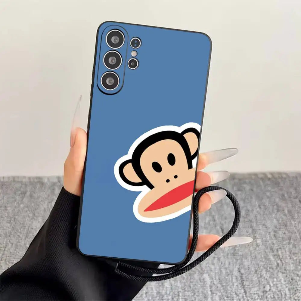 P-Paul Frank  Phone Case For Samsung S25,S24,S21,S22,S23,S30,Ultra,S20,Plus,Fe,Soft Silicone Black Cover