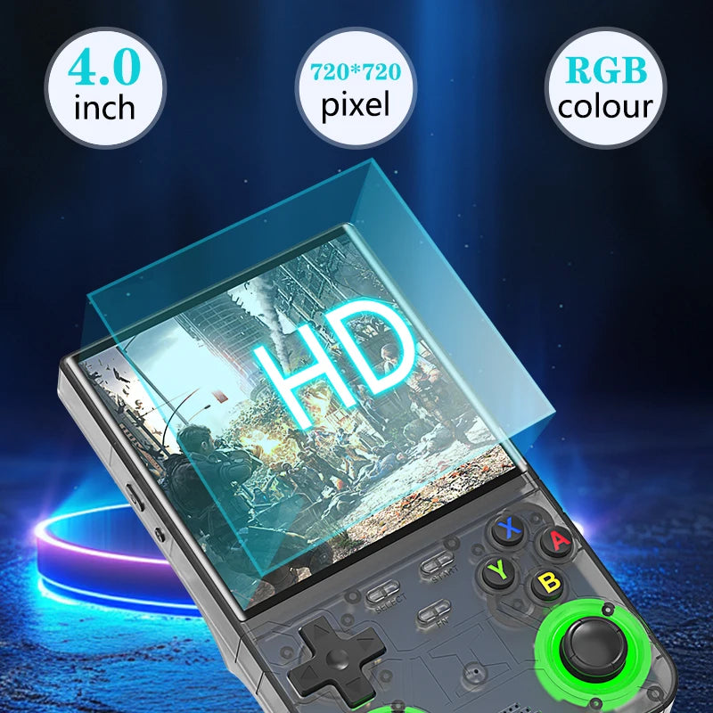 R36 Ultra Console Portable Retro Game 4‘’ IPS Screen Handheld Game Players Emulator Pocket Video Player 64G/128G