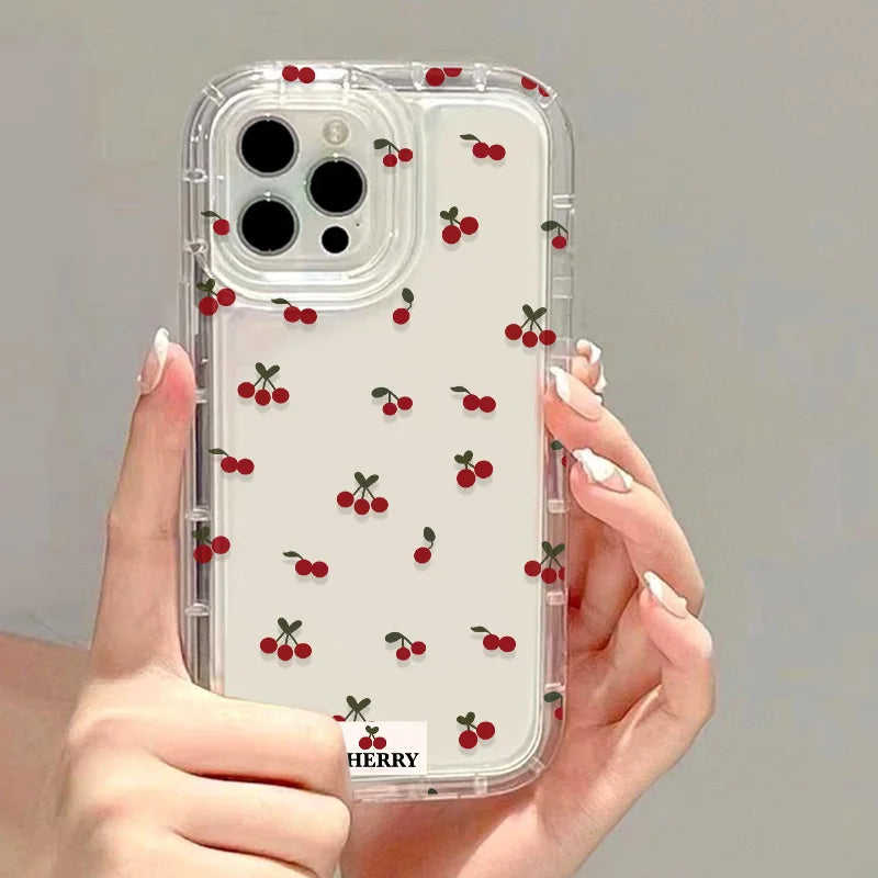 Flower Phone Case For iPhone 17 16 Pro Case iPhone 13 15 14 11 12 Pro Max 16E Air 8 7 Plus XR SE Transparent Shockproof Cover