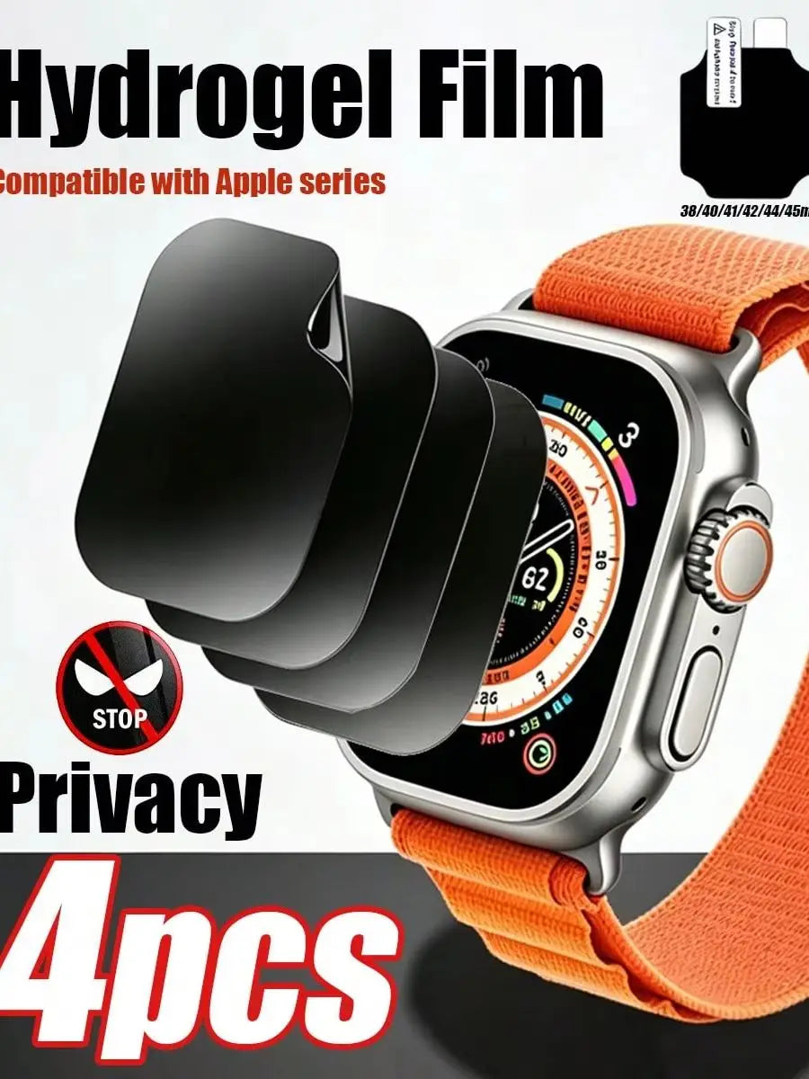5Pcs Privacy Hydrogel Screen Protector For Apple Watch 49mm 46mm 45mm 44mm 42mm 40mm 38mm