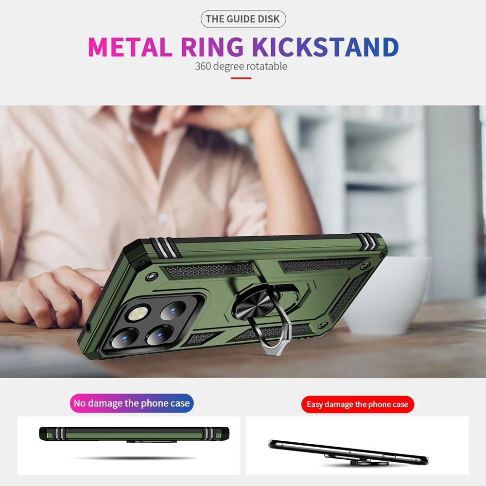 Armor Phone Case For Moto G Stylus Power Play GStylus GPower GPlay 4G 5G 2021 2022 2023 2024 2025 360°  Metal Ring Holder Cover