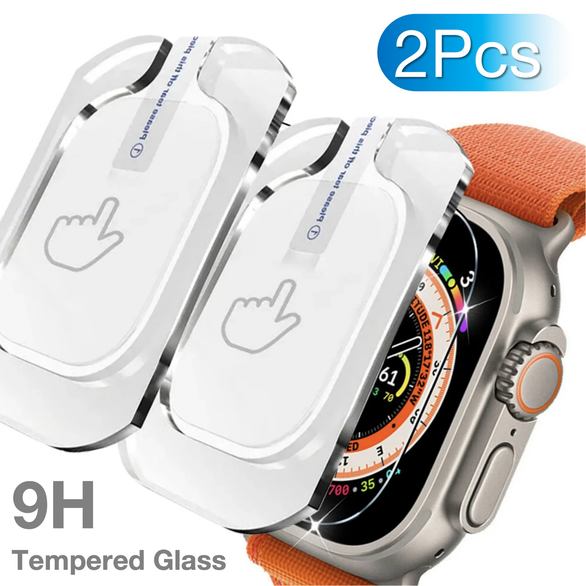 2Pcs For Apple Watch Ultra 2 3 Ultra2 Ultra3 49mm Tempered Glass Film With Alignment Tool Easy Install Screen Protector