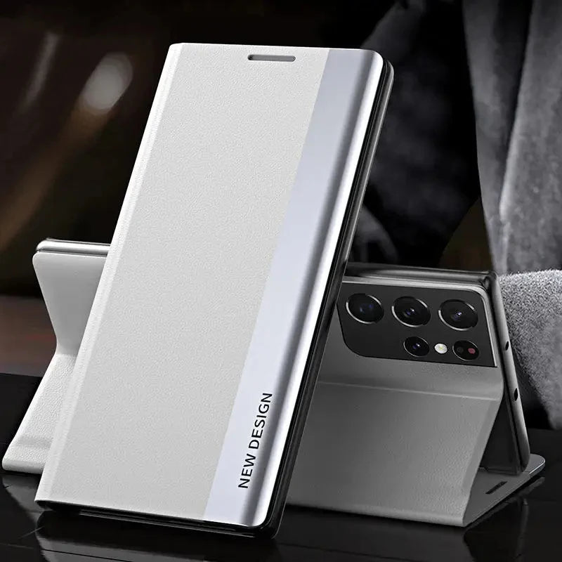 Luxury Leather Flip Case For Samsung Galaxy S26 S25 S24 S23 S22 S21 S20 Ultra Plus Edge S23 S21 S24 FE Note 20 Ultra Stand Cover