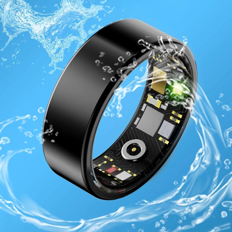 Smart Ring Men Women, Heart Rate and Blood Oxygen Monitor, Calorie Movement Tracking,IP68 & 5ATM Waterproof, Multi-sport Mode