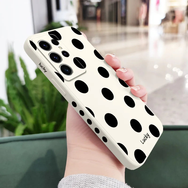 French Polka Dots Phone Case For Samsung Galaxy S25 S24 S23 S22 S21 S20 S10 S10E Ultra Plus FE Note 20 Ultra Plus Cover