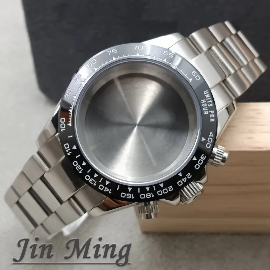 High Quality 40mm Suitable For VK63 VK63A Movement Sapphire Crystal Watch Accessories 904L Stainless Steel Waterproof WatchStrap