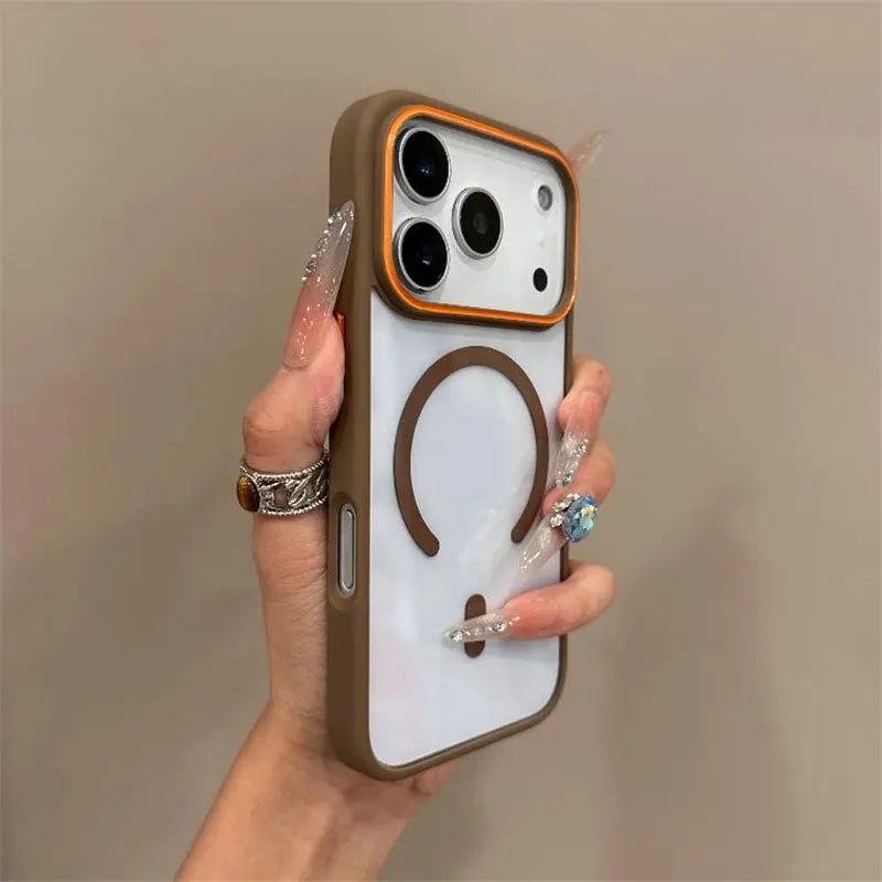 Luxury Magnetic Wireless Charge For Magsafe Case For iPhone 17 16 15 14 13 12 11 Pro Max Plus Bumper Shockproof Clear Back Cover