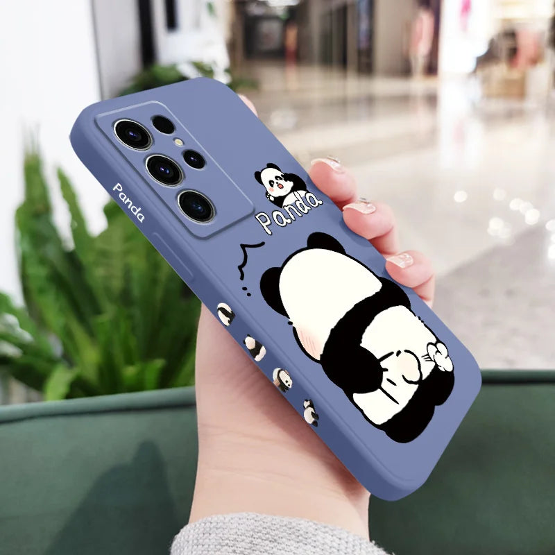 Tickle Panda Phone Case For Samsung Galaxy S25 S24 S23 S22 S21 S20 S10 S10E Ultra Plus FE Note 20 Ultra 10 Plus Cover
