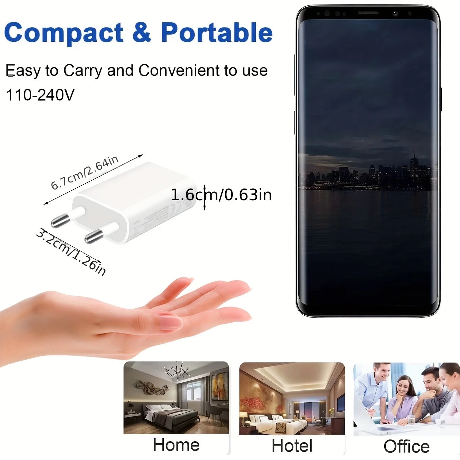 Universal 5V 1A USB Wall Travel Charger Head Power Adapter Portable EU Plug Charging For Mobile Phone MP3 7 8 Xs