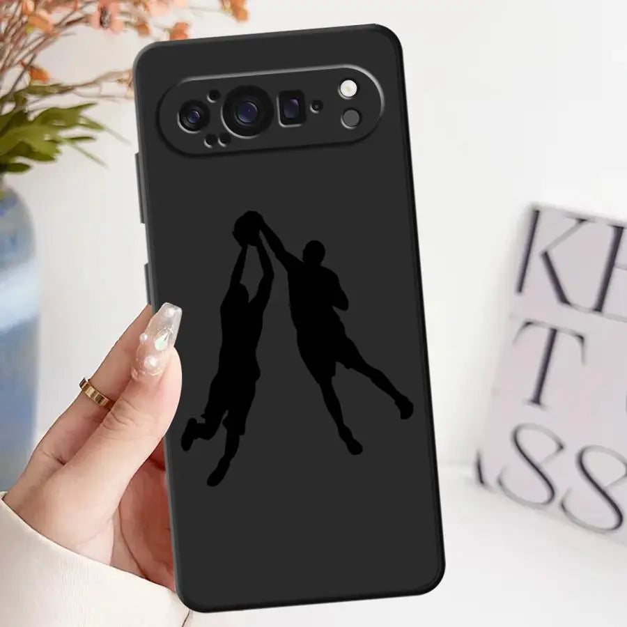 Sport Love Basketball Texture Black Soft Shell Case for Google Pixel 9a 10 9 Pro XL 6a 8a 7a 6 7 8 Pro