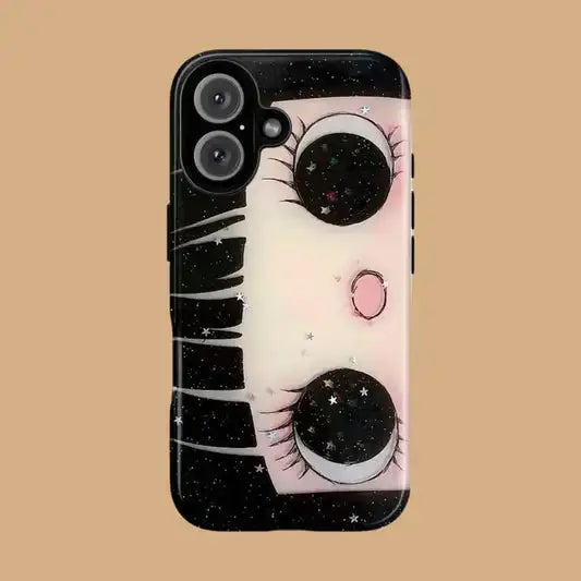 Clmj BIG EYES COMIC GIRL Phone Case for iPhone 17 16e 16 15 14 13 12 11 X XS XR XSMAX Air Pro Max Plus Luxury Double-layer Cover