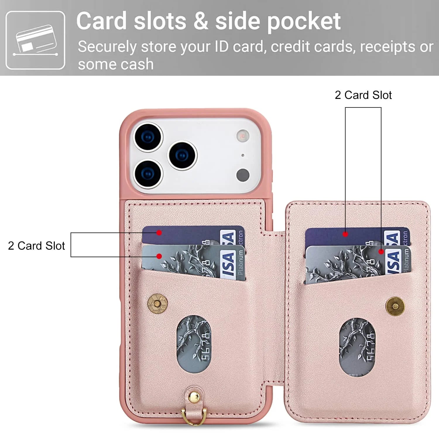 For iPhone 17 Pro Max iPhone Air Case, Wallet with Card Holder, Cute Flower Design Crossbody Purse,Magnetic Kickstand Shockproof