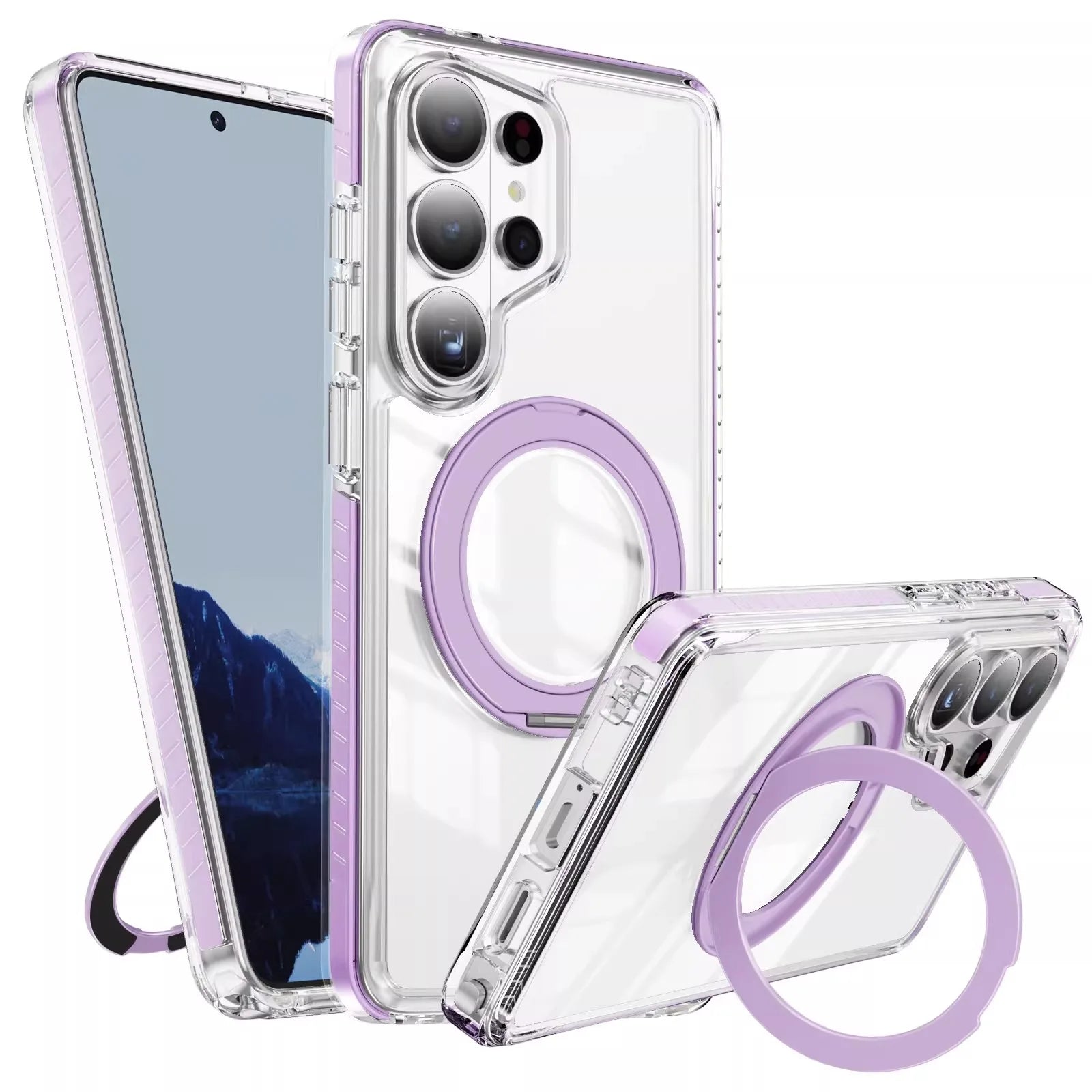 for S26Ultra S26+ For Magsafe 360°Rotation Stand Case For Samsung Galaxy S26 Ultra Plus S25 S24 Plus TPU Magnetic Charging Cover